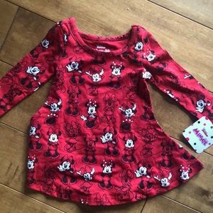 New red Minnie Mouse Disney  dress 12M